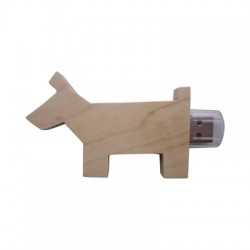Wood & Bamboo Flash Drives  - Wooden Dog Drive 4GB - 32GB