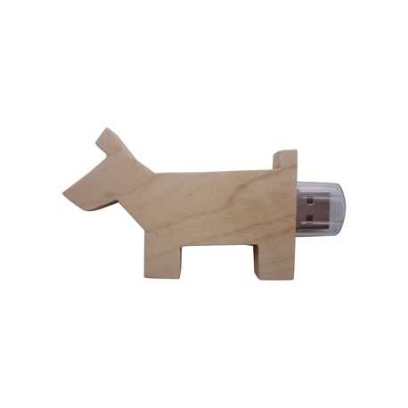 Wood & Bamboo Flash Drives  - Wooden Dog Drive 4GB - 32GB
