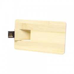 Credit Card Style USB Flash Drives  - Bamboo Credit Card Drive 4GB - 32GB