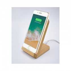 Phone & Tablet Chargers  - Stirling Fast Wireless Charge Bamboo Stand