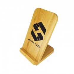 Phone & Tablet Chargers  - Stirling Fast Wireless Charge Bamboo Stand