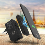Phone &amp; Tablet Chargers  - Portici Travel Adaptor with Fast Wireless Charger