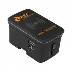Phone & Tablet Chargers  - Portici Travel Adaptor with Fast Wireless Charger