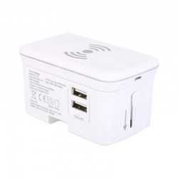 Phone & Tablet Chargers  - Portici Travel Adaptor with Fast Wireless Charger