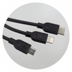 Phone & Tablet Chargers  - Bamboo Triple Connector Cable