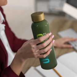 Drink Bottles - Metal  - Eden Aluminium Bottle Bamboo Lid 600ml