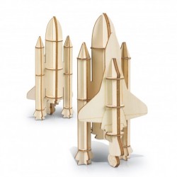 Executive Toys and Games - BRANDCRAFT Rocket Ship Wooden Model