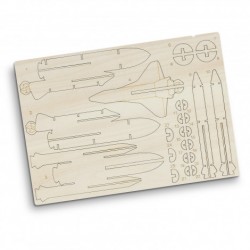 Executive Toys and Games - BRANDCRAFT Rocket Ship Wooden Model