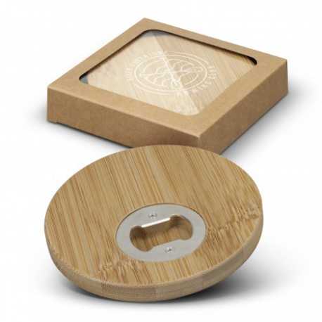 Coasters  - Bamboo Bottle Opener Coaster Set of 2 - Round