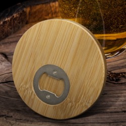 Coasters  - Bamboo Bottle Opener Coaster - Round