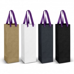 Paper Bags  - Wine Ribbon Handle Paper Bag