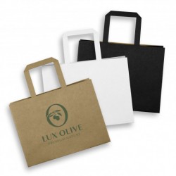 Paper Bags  - Medium Flat Handle Paper Bag Landscape