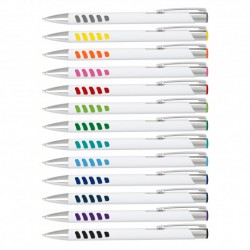 Metal Promotional Pens  - Panama Grip Pen Metal - White Barrel