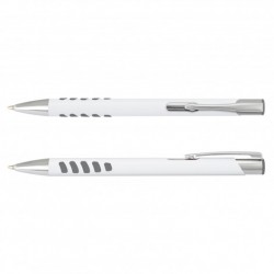 Metal Promotional Pens  - Panama Grip Pen Metal - White Barrel