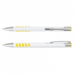 Metal Promotional Pens  - Panama Grip Pen Metal - White Barrel