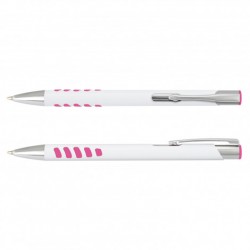 Metal Promotional Pens  - Panama Grip Pen Metal - White Barrel
