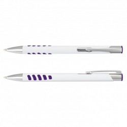 Metal Promotional Pens  - Panama Grip Pen Metal - White Barrel