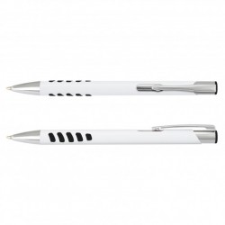Metal Promotional Pens  - Panama Grip Pen Metal - White Barrel