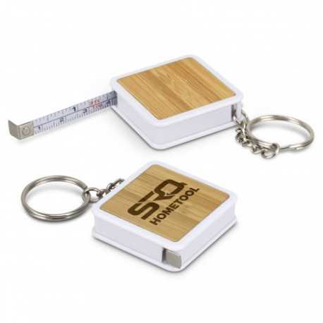 Printed Tape Measures  - Bamboo Tape Measure Key Ring
