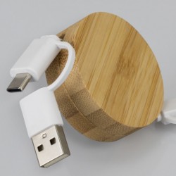 USB Hubs & Cables  - Bamboo Retractable Charging Cable