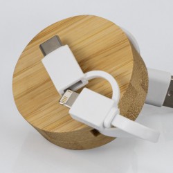 USB Hubs & Cables  - Bamboo Retractable Charging Cable