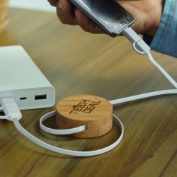 USB Hubs & Cables  - Bamboo Retractable Charging Cable