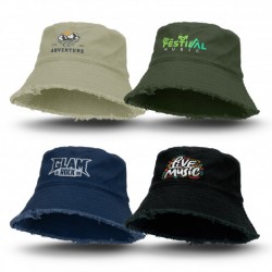 Wide Brim Hats  - Raw Edge Bucket Hat