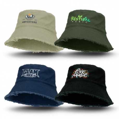 Wide Brim Hats  - Raw Edge Bucket Hat