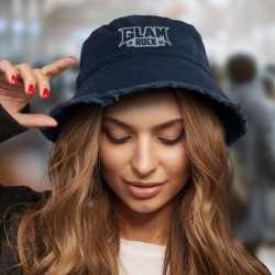 Wide Brim Hats  - Raw Edge Bucket Hat