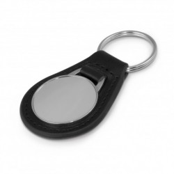 Metal Keyrings  - Round Baron Leather Key Ring