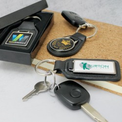 Metal Keyrings  - Square Baron Leather Key Ring