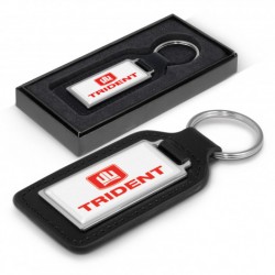 Metal Keyrings  - Rectangle Baron Leather Key Ring