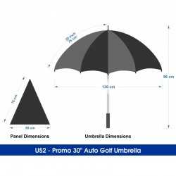 Corporate Umbrellas  - 30 Promo Auto Open Golf Umbrella