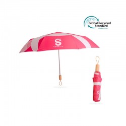 Custom Made Umbrellas  - Custom Made RPET Lightweight Umbrella with Wooden Handle