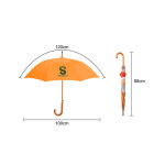 Custom Made Umbrellas - RPET Wooden Umbrella with Curved Handle