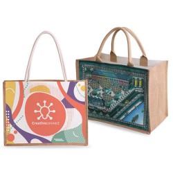 Jute Shopping & Tote Bags  - Custom Made Canvas and Jute Tote Bag
