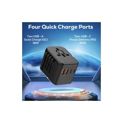 Phone & Tablet Chargers  - Fondi 20W QC and PD Travel Adaptor (2A2C)