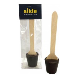 50g Chocolate Spoon Packed in Cello Bags packaging with Tag & Ribbon