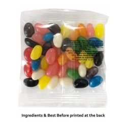 50g Jelly Beans Packed in Cello Bags with Sticker