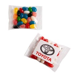 Promotional Jelly Beans  - 25g Jelly Beans Packed in Cello Bags with Sticker