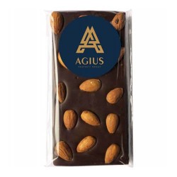 100g Premium Dark Chocolate Almond Bar Packed in Cello Bags
