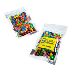 50g M&amp;Ms Packed in Silver Zip Lock Bag