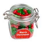 130g Christmas Jelly Beans Packed in Glass Clip Lock Jars