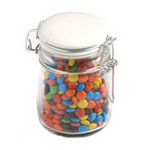 160g M&amp;Ms Packed in Glass Clip Lock Jars