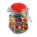 80g M&amp;Ms Packed in Glass Clip Lock Jars