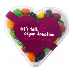 50g Skittles Packed in Acrylic Hearts