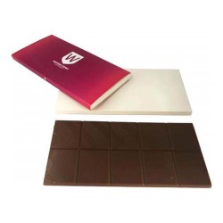Chocolate Bars & Boxes - 100g Chocolate Bar Silver foil Packed in Glossy White Box