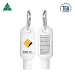 branded 30ml Australian Made Spf50 Sunscreen Lotion With Carabiner, from our range of promotional Hand Sanitisers &amp; Wipes