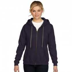 Fleece Tops  - Heavy Blend Vintage Classic Missy Fit Full Zip Hooded Sweatshirt