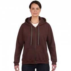 Fleece Tops  - Heavy Blend Vintage Classic Missy Fit Full Zip Hooded Sweatshirt
